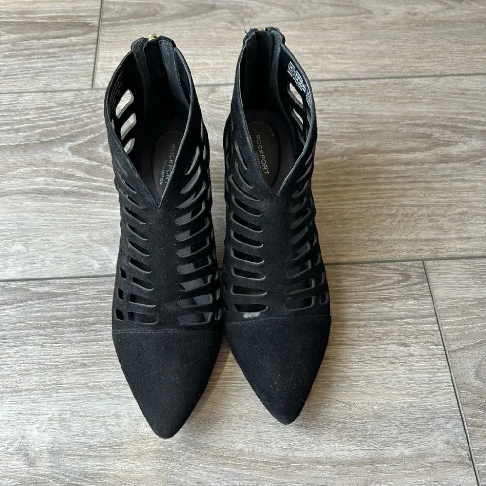 Rockport Black Cutout Kalila Suede Bootie - Picture 4 of 16